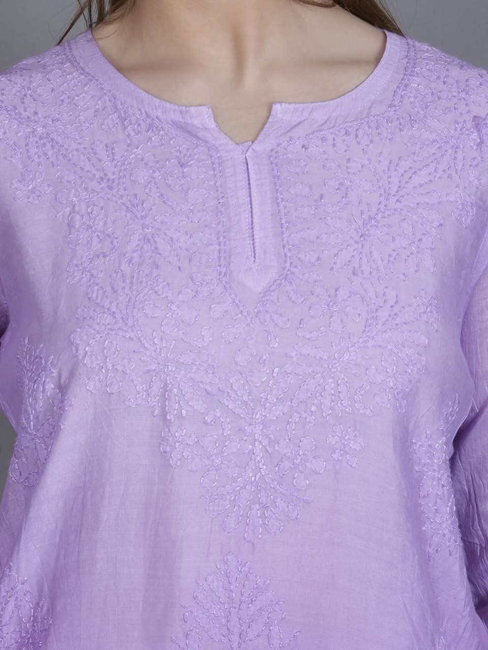 Lavender Embroidered Kurti