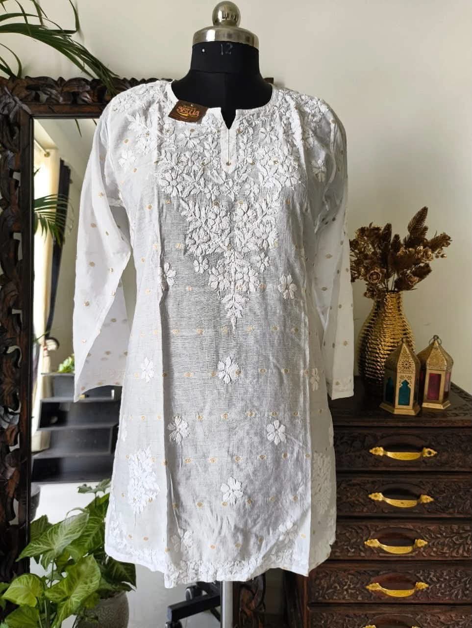White Chikankari Kurti