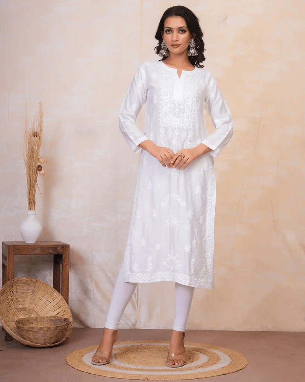White Embroidered Set