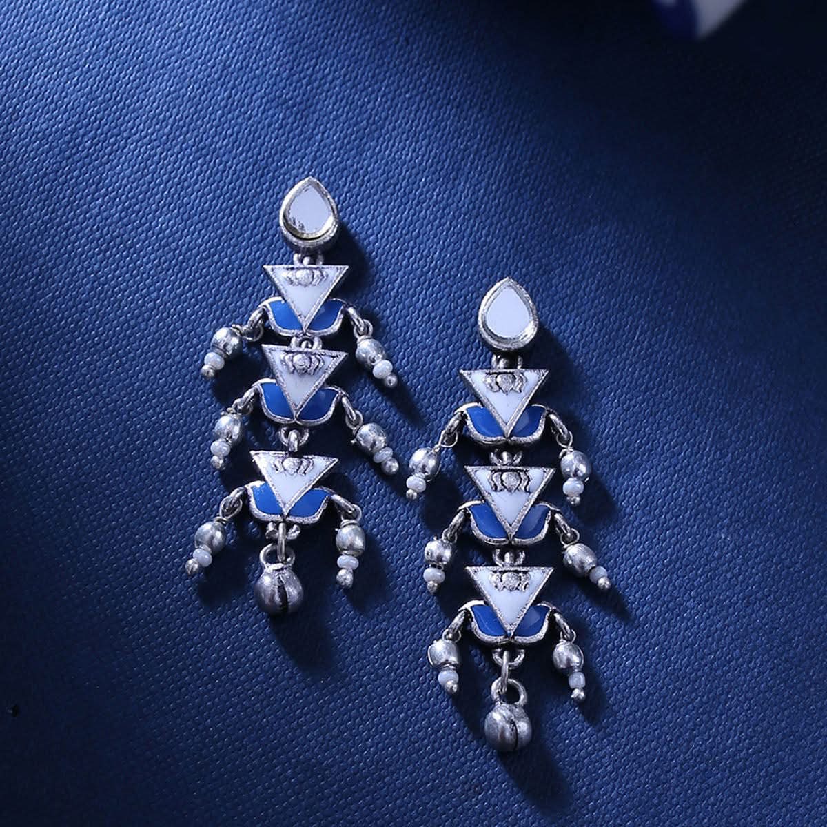 Blue Floral Statement Ring