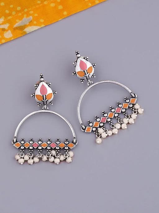 Colourful Hoop Drop Earrings