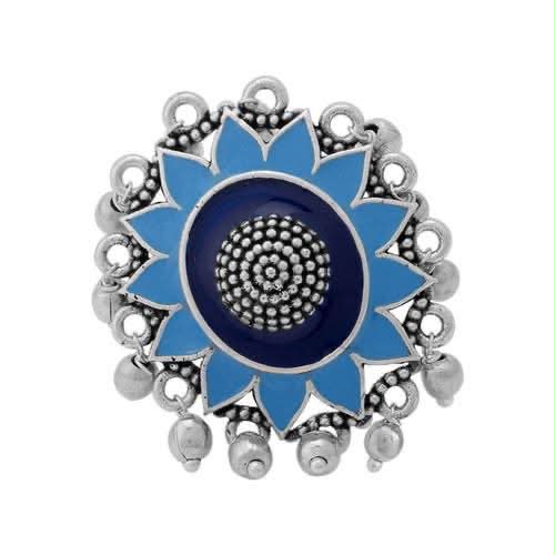 Oxidised Chain Jhumka Earrings